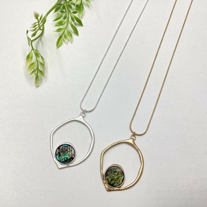 ネックレス　個性的　ビジュー　ペンダント　アバロンシェル