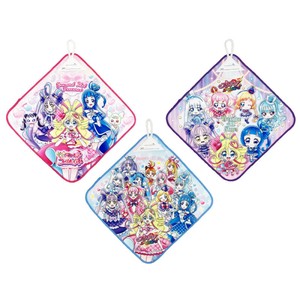 【プリキュア】】キミとアイドルプリキュア♪　オールスターズ　ループ付きハンドタオル3枚セット