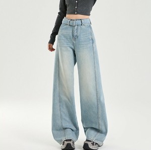 Denim Cropped Pant High-Waisted Ladies fashion