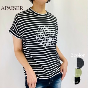 【2025年　春・夏　新作】ボーダーロゴTシャツカットソー