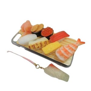 日本職人が作る  食品サンプル iPhone7ケース/アイフォンケース　ミニチュア寿司　ストラップ付き　IP-709