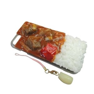 日本職人が作る  食品サンプル iPhone7ケース/アイフォンケース　カレーライス　ストラップ付き　IP-710