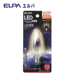 ELPA　LED装飾電球 シャンデリア球形 E12 クリア電球色　LDC1CL-G-E12-G316