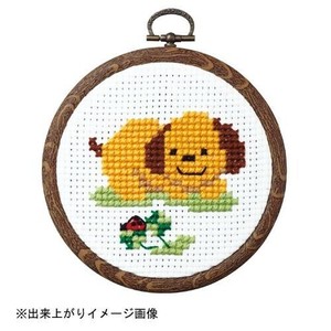 オリムパス クロス・ステッチししゅうキット　小さなかまたち(おしゃれフープ付)　イヌとてんとう虫 7345