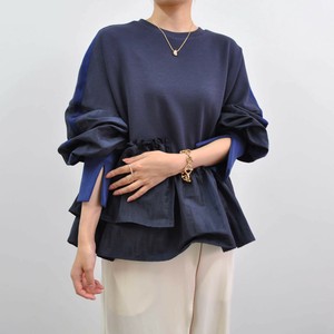 运动衫 Design 上衣 黑 开叉 褶边/木耳边 立即发货 人气商品