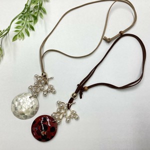 ネックレス　個性的　ペンダント　デザイン　シェル　丸型　パール