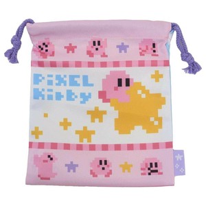 【巾着袋】星のカービィ×大図まこと きんちゃくポーチ ピンク＆ライトブルー