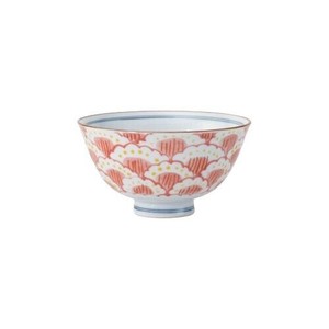 西海陶器 花弁 茶碗 赤