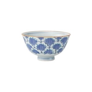 西海陶器 花弁 茶碗 青