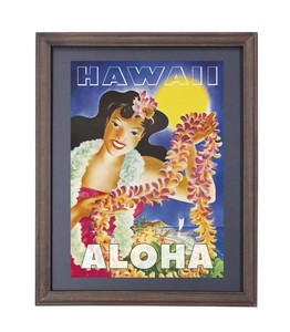 ODハワイアン フレームポスター ALOHA DE058962