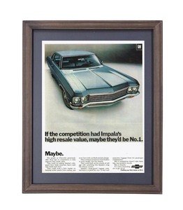 ビンテージ フレームポスター P/BLUE CAR IN011228