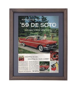 ビンテージ フレームポスター R/RED CAR IN011242