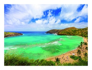 ガラスアートピクチャー HANAUMA BAY DE010283