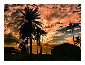 ガラスアートピクチャー HALEIWA BEACH HOUSE DE010313