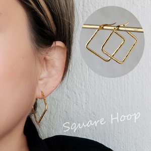 Pierced Earringss Stainless Steel Square