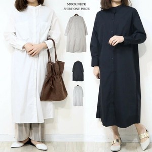 Casual Dress Mock Neck Stand-up Collar