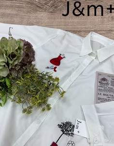 <2025春物新作>刺繡入りデザインロング丈ブラウス　2025春物人気　J&m+