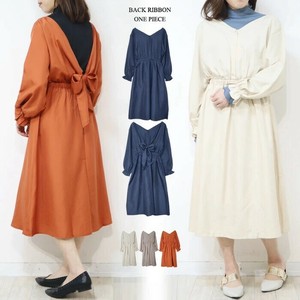Casual Dress Design Back Ribbon Spring