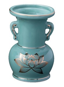 ナカムラ商事　仏具用品　青磁金ハス仏花4寸(大)