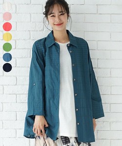 Button Shirt/Blouse A-Line Pintuck Shirt 100% Cotton 7/10 length [2025 NEW]