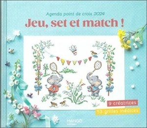 洋書　刺繍図案集　Agenda point de croix 2024 Jeu, set et match !