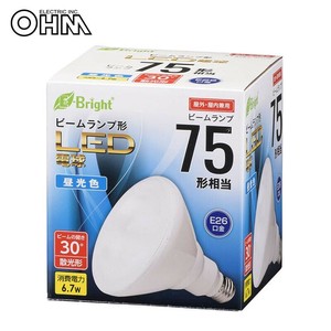 OHM LED電球 ビームランプ形 散光形 E26 75形相当 昼光色 LDR7D-W20/75W