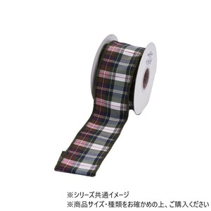 ワイヤーリボン　DUPION PLAID BKRD 6.3cm　9600073