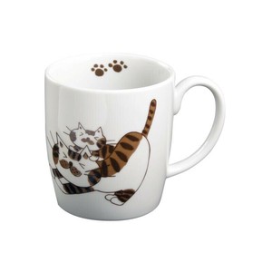 有田焼 ねこのマグカップ 背伸びねこ(茶)