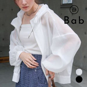 【2025新作】再入荷：フード付きシアーパーカー◇さらっとしたマットな程よい透け感のシアーブルゾン