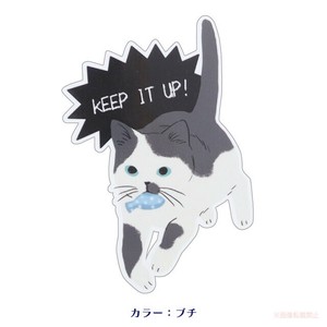 ネコマニアアイロンステッカー（大）（ブチ）