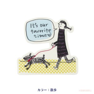 ファンキードッグダイカットクリアステッカー（散歩）