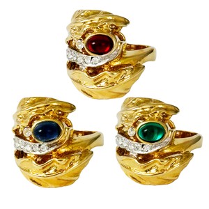 カクテルリング 3スタイル KEYES 指輪 ヴィンテージアクセサリー カナダ製 22KTゴールドプレート