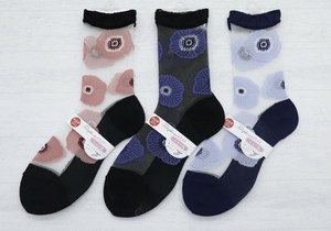 25SS　新作【奈良産】テグスソックス　シルク混　ロング丈　アネモネ