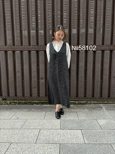 【2025　SS】日本製 リネン/8オンスデニムジャンパースカートNo58102