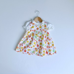Kids' Casual Dress Orange Polka Dot Made in Japan