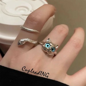 【定番商品】早い者勝ち 蛇の指輪 上品映え 猫の指輪 大人気 気質 リング 個性 人差し指の指輪