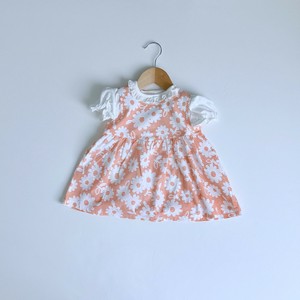 Kids' Casual Dress Floral Pattern Orange Made in Japan