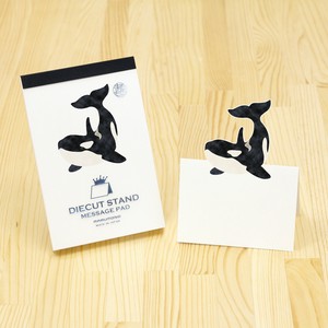 Memo Pad Diecut Stand killer whale Message Card Message Pad Made in Japan