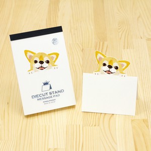 Memo Pad Diecut Stand Message Card Chihuahua Message Pad Made in Japan