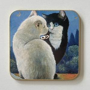 コルク コースター 輸入雑貨 ウィーン ウイーン ハンドメイド C-1339 猫雑貨