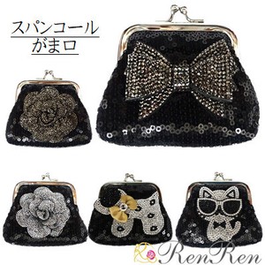 キラキラデコスパンコールがま口　デコ雑貨　キラキラ雑貨　小物入れ　小銭入れ　デコパーツ