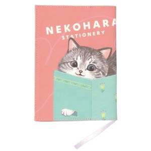 ＜ねこハラ＞ブックカバー（ピンク）