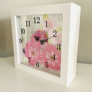 Table Clock Pink Made in Japan Square Made in Japan