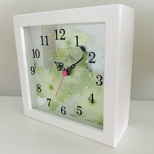 Table Clock White Made in Japan Square Made in Japan