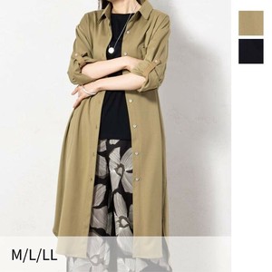 袖ロールアップアクセントシャツワンピース