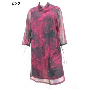 【春・夏物新入荷】メッシュ大花プリントフレアーワンピース
