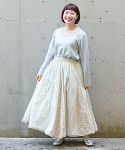 【2025春夏新作】コード刺繍とギャザSK（大きいサイズ）