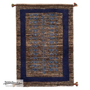 ギャッベ　ペルシャ　イラン　オーガニックウール　絨毯　ラグ　玄関マットL　65×93cm　ML1958_NE
