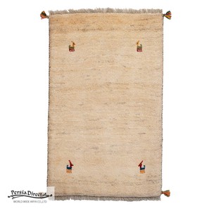 ギャッベ　ペルシャ　イラン　オーガニックウール　絨毯　ラグ　玄関マットL　58×91cm　ML1990_BE
