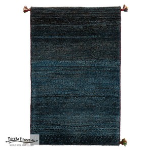 ギャッベ　ペルシャ　イラン　オーガニックウール　絨毯　ラグ　玄関マットL　61×93cm　ML1970_BL